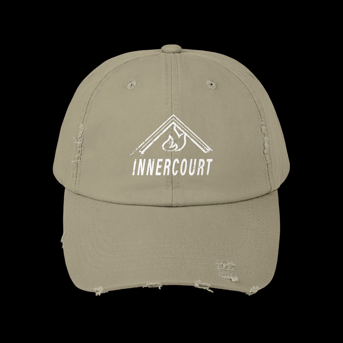Unisex Distressed Cap with 'INNERCOURT' Design