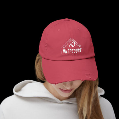 Unisex Distressed Cap with 'INNERCOURT' Design