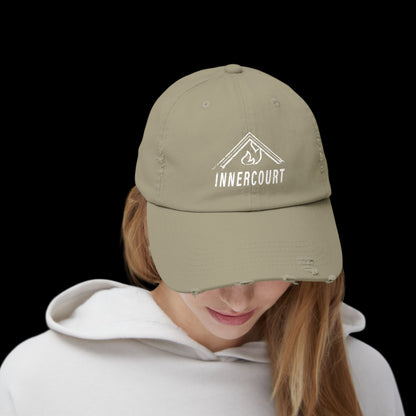 Unisex Distressed Cap with 'INNERCOURT' Design