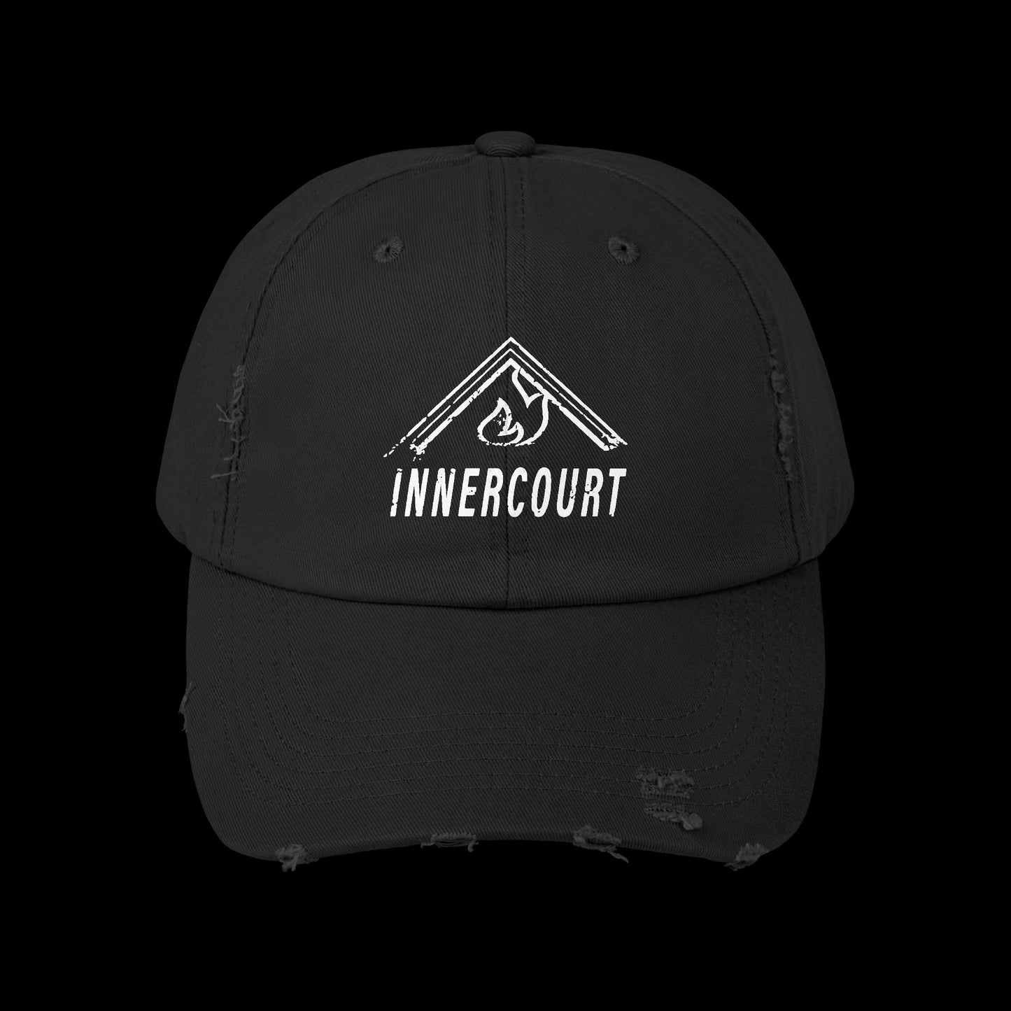 Unisex Distressed Cap with 'INNERCOURT' Design