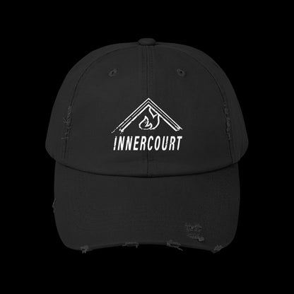 Unisex Distressed Cap with 'INNERCOURT' Design