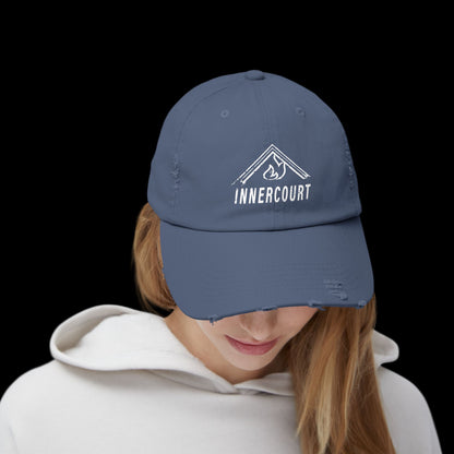 Unisex Distressed Cap with 'INNERCOURT' Design