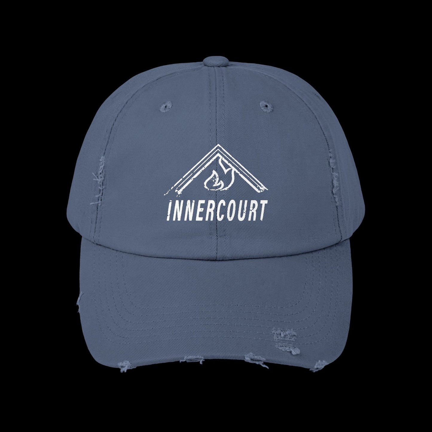 Unisex Distressed Cap with 'INNERCOURT' Design