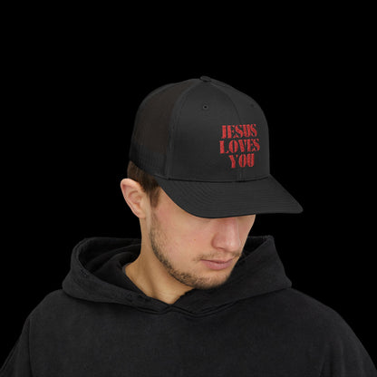 Jesus Loves You Snapback Trucker Cap