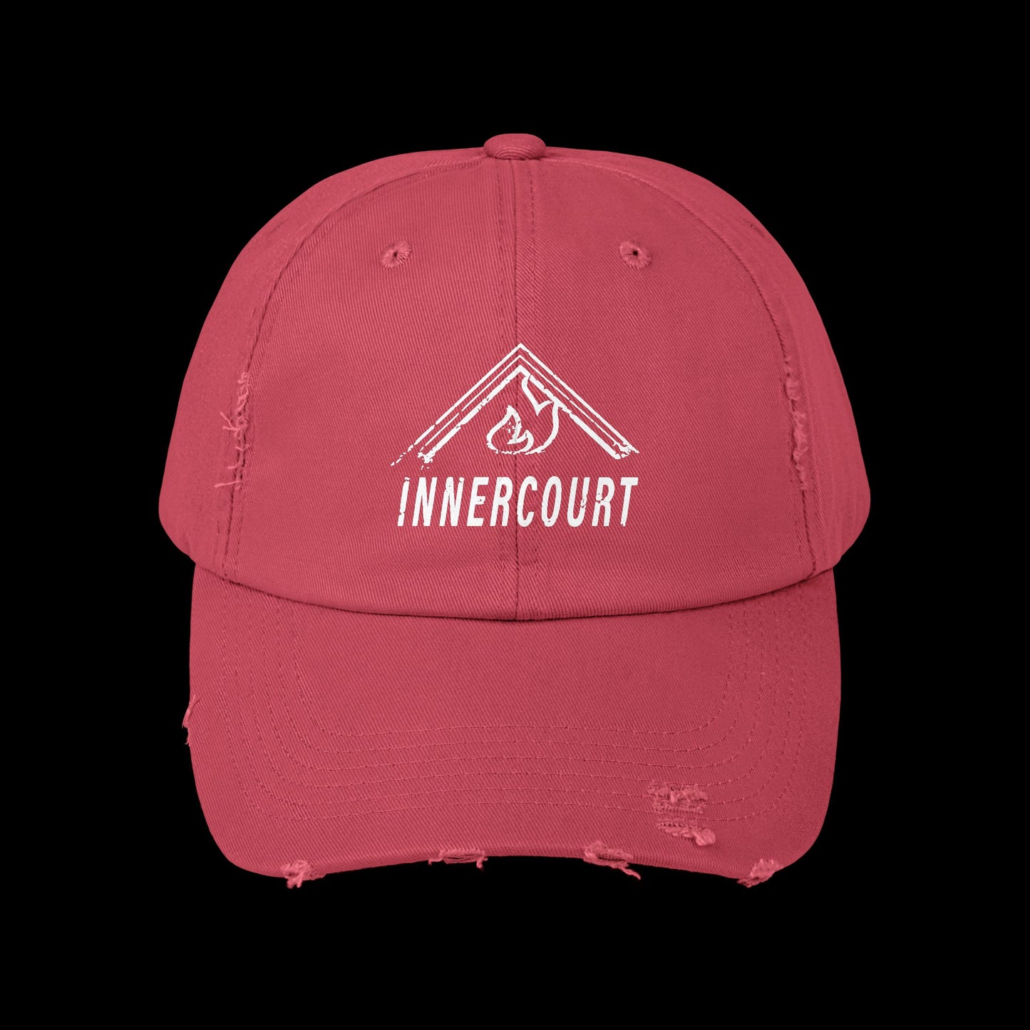 Unisex Distressed Cap with 'INNERCOURT' Design