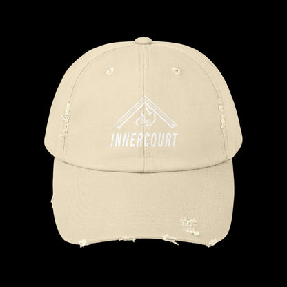 Unisex Distressed Cap with 'INNERCOURT' Design