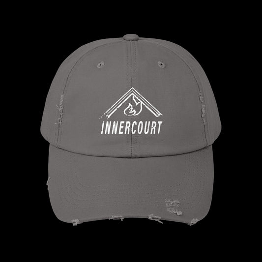 Unisex Distressed Cap with 'INNERCOURT' Design