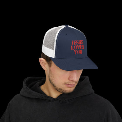Jesus Loves You Snapback Trucker Cap