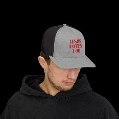 Jesus Loves You Snapback Trucker Cap